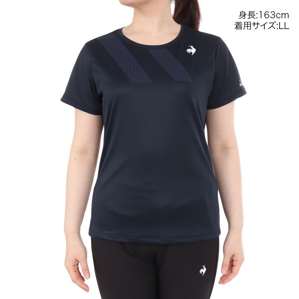ルコックスポルティフ（lecoqsportif）（レディース）テニスウェア レディース ソレイユ ゲームシャツ QTWVJA90 NV 速乾