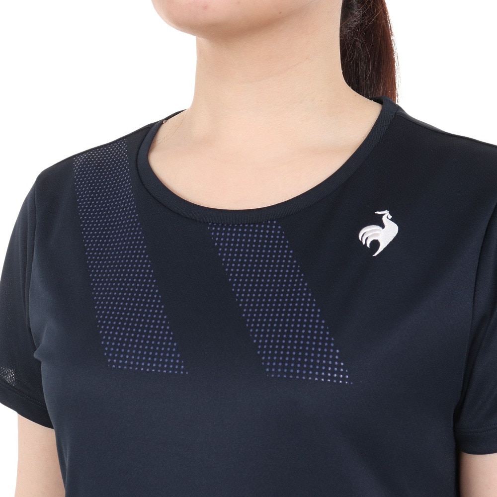 ルコックスポルティフ（lecoqsportif）（レディース）テニスウェア レディース ソレイユ ゲームシャツ QTWVJA90 NV 速乾