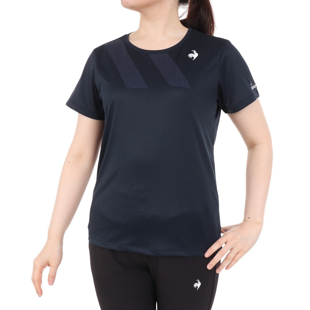 ルコックスポルティフ（lecoqsportif）（レディース）テニスウェア レディース ソレイユ ゲームシャツ QTWVJA90 NV 速乾