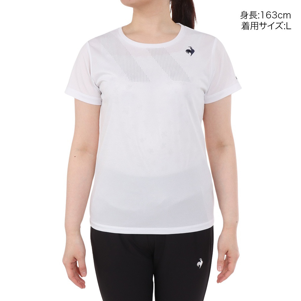 ルコックスポルティフ（lecoqsportif）（レディース）テニスウェア レディース ソレイユ ゲームシャツ QTWVJA90 WH 速乾