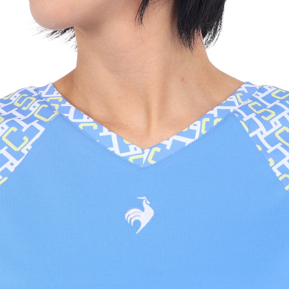 ルコックスポルティフ（lecoqsportif）（レディース）テニスウェア レディース サンスクリーン 前後2wayゲームシャツ QTWXJA03 BL 速乾 UVカット