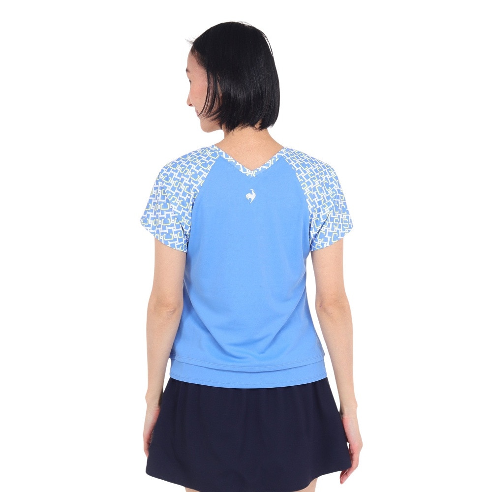 ルコックスポルティフ（lecoqsportif）（レディース）テニスウェア レディース サンスクリーン 前後2wayゲームシャツ QTWXJA03 BL 速乾 UVカット