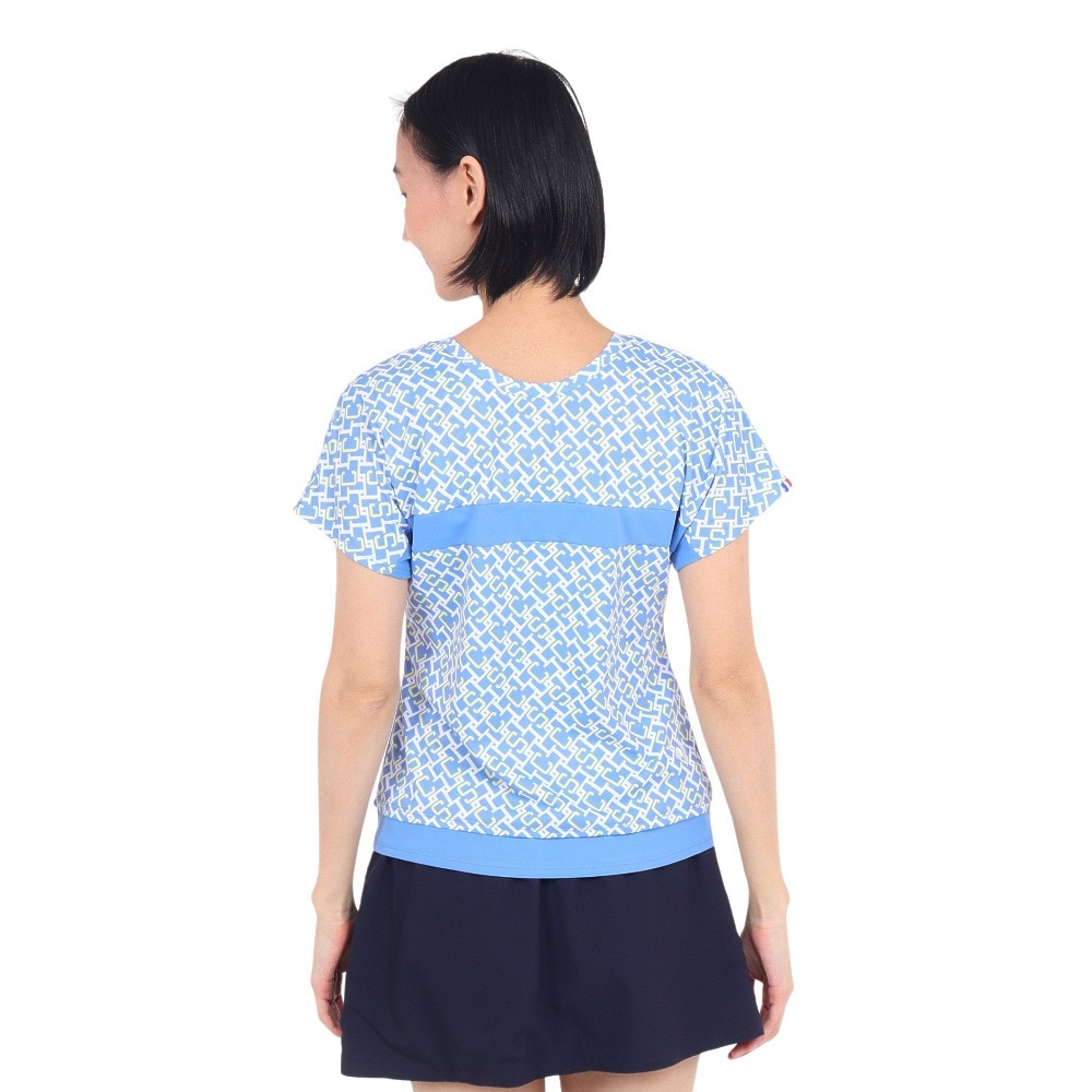 ルコックスポルティフ（lecoqsportif）（レディース）テニスウェア レディース サンスクリーン 前後2wayゲームシャツ QTWXJA03 BL 速乾 UVカット