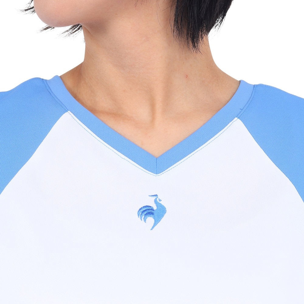 ルコックスポルティフ（lecoqsportif）（レディース）テニスウェア レディース サンスクリーン 前後2wayゲームシャツ QTWXJA03 WHBL 速乾 UVカット