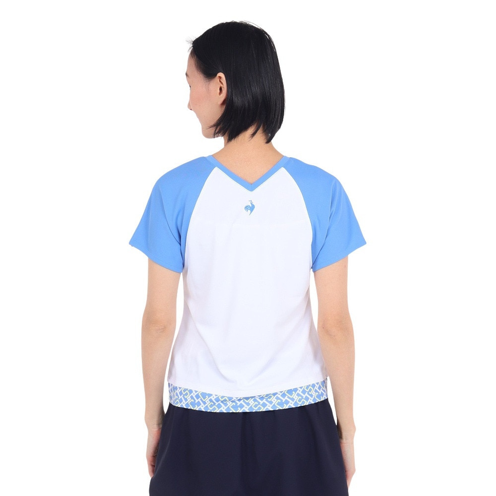 ルコックスポルティフ（lecoqsportif）（レディース）テニスウェア レディース サンスクリーン 前後2wayゲームシャツ QTWXJA03 WHBL 速乾 UVカット