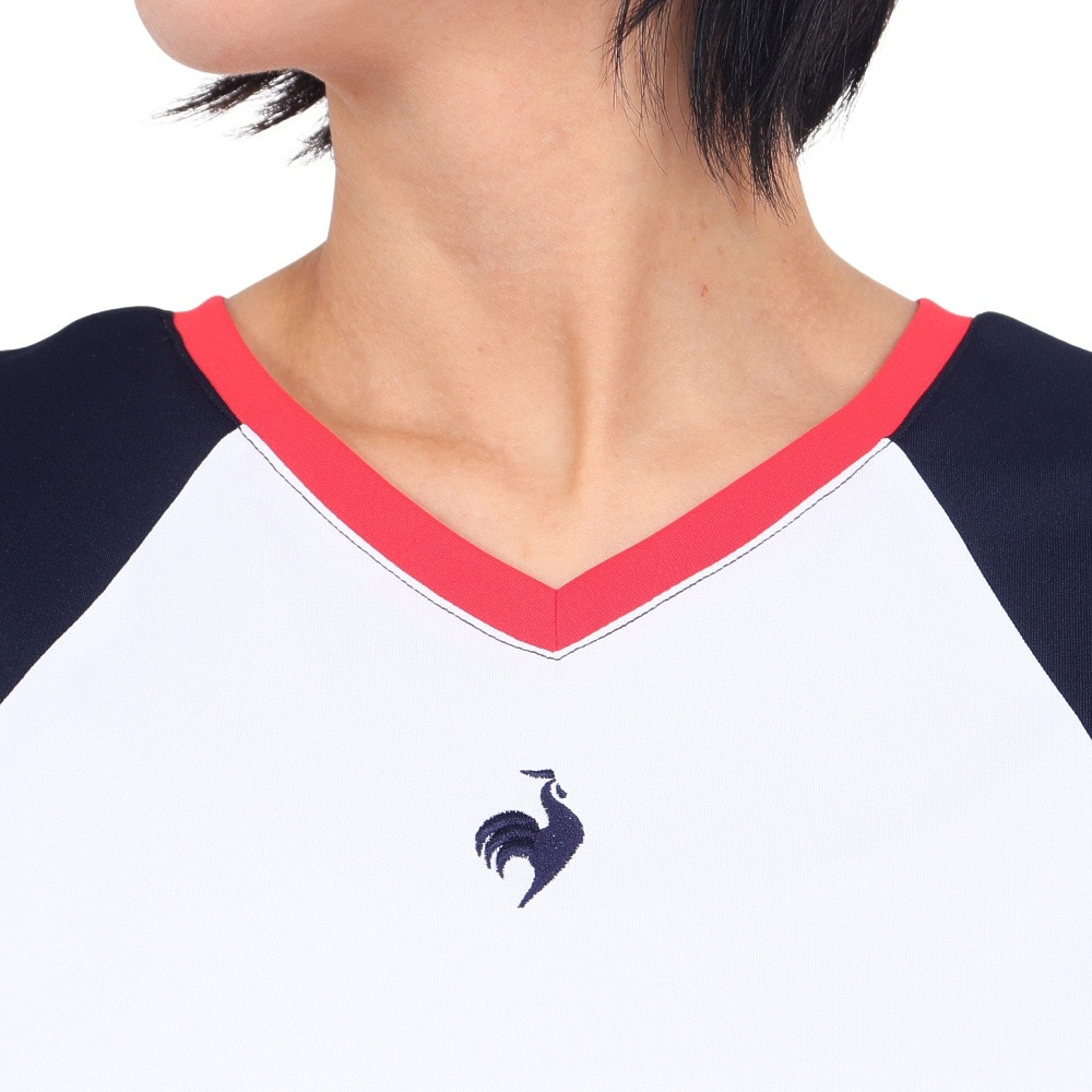 ルコックスポルティフ（lecoqsportif）（レディース）テニスウェア レディース サンスクリーン 前後2wayゲームシャツ QTWXJA03 WHNV 速乾 UVカット