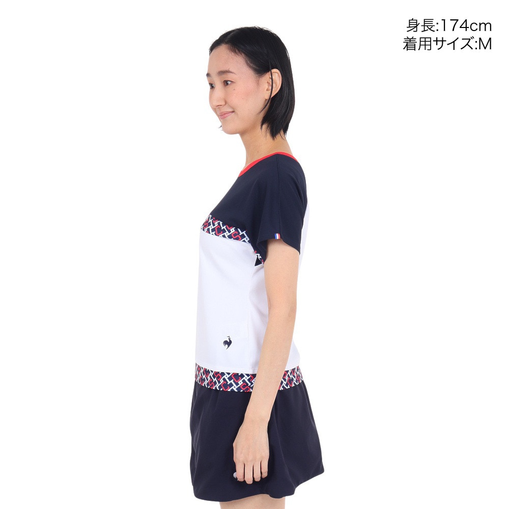 ルコックスポルティフ（lecoqsportif）（レディース）テニスウェア レディース サンスクリーン 前後2wayゲームシャツ QTWXJA03 WHNV 速乾 UVカット