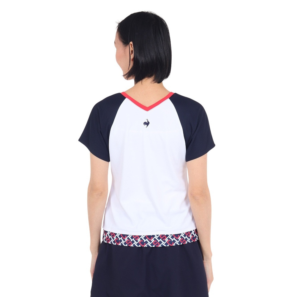 ルコックスポルティフ（lecoqsportif）（レディース）テニスウェア レディース サンスクリーン 前後2wayゲームシャツ QTWXJA03 WHNV 速乾 UVカット