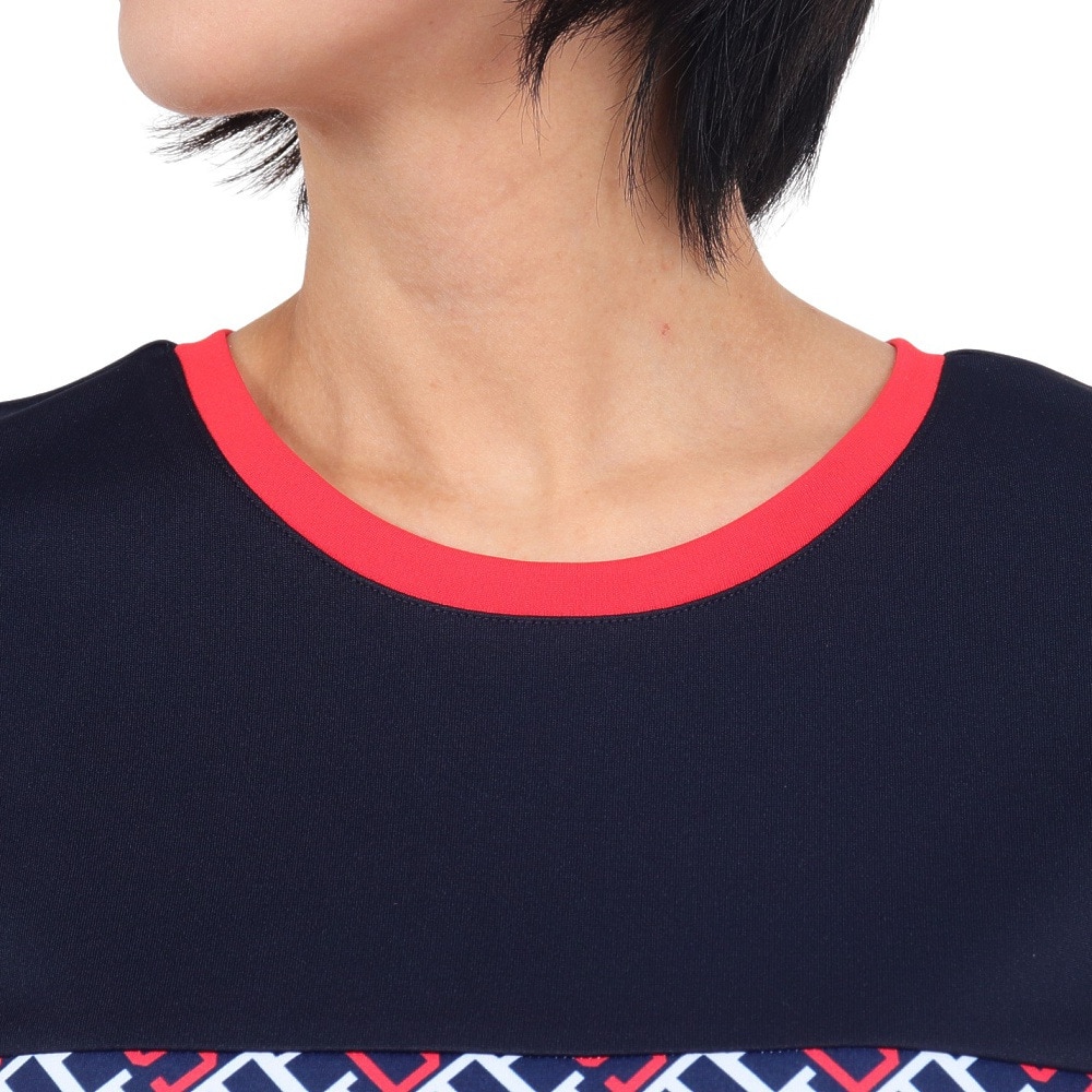ルコックスポルティフ（lecoqsportif）（レディース）テニスウェア レディース サンスクリーン 前後2wayゲームシャツ QTWXJA03 WHNV 速乾 UVカット