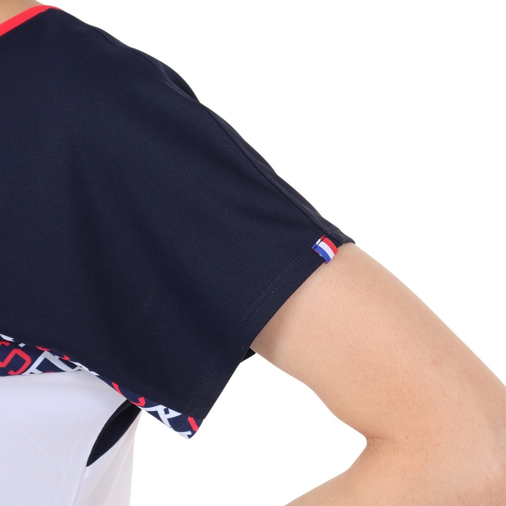ルコックスポルティフ（lecoqsportif）（レディース）テニスウェア レディース サンスクリーン 前後2wayゲームシャツ QTWXJA03 WHNV 速乾 UVカット