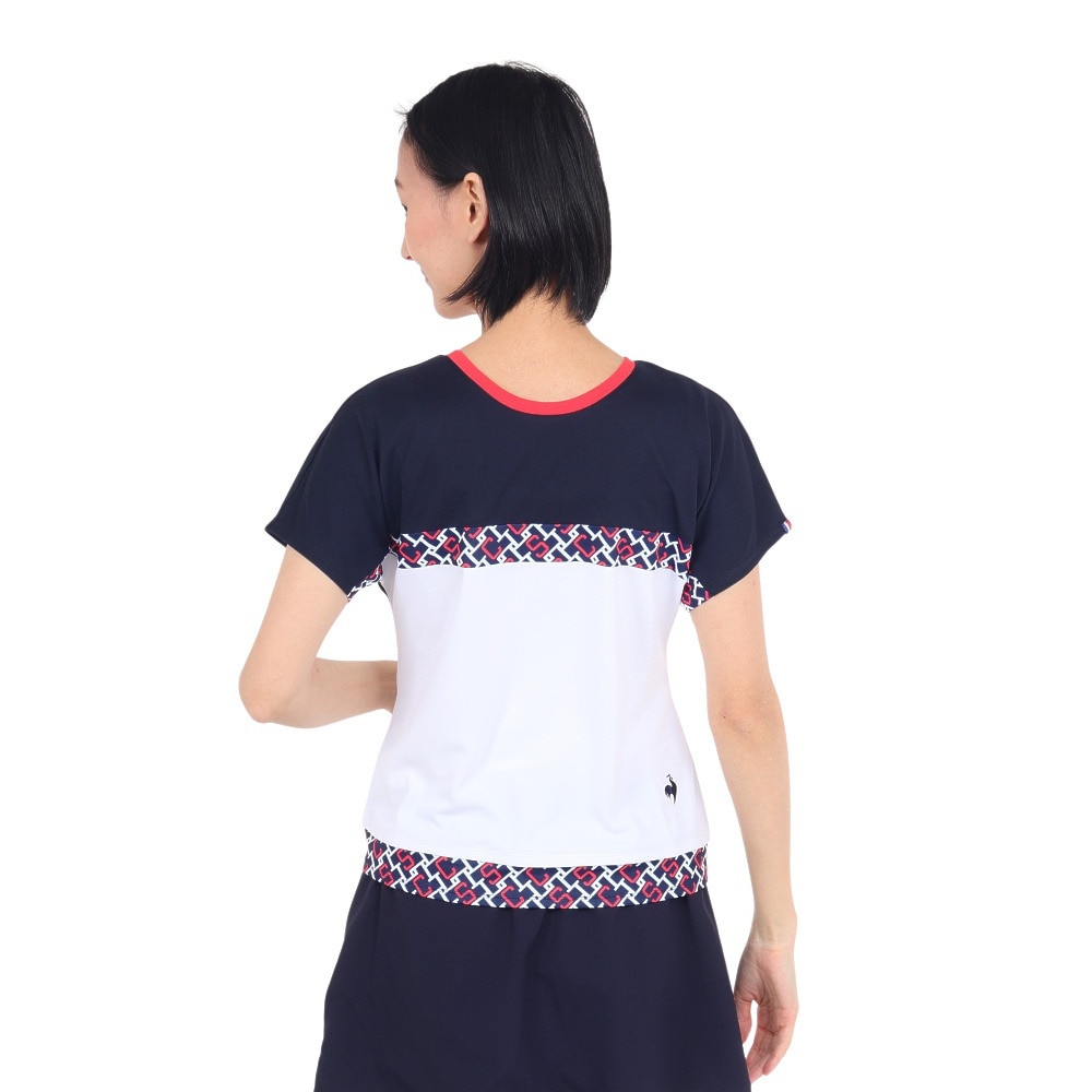 ルコックスポルティフ（lecoqsportif）（レディース）テニスウェア レディース サンスクリーン 前後2wayゲームシャツ QTWXJA03 WHNV 速乾 UVカット