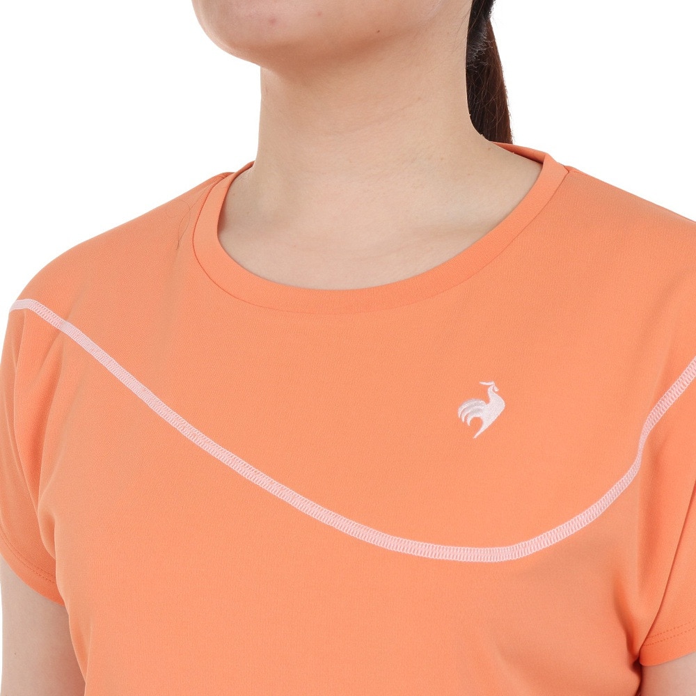 ルコックスポルティフ（lecoqsportif）（レディース）テニスウェア レディース サンスクリーンゲームシャツ QTWXJA07 OR 速乾