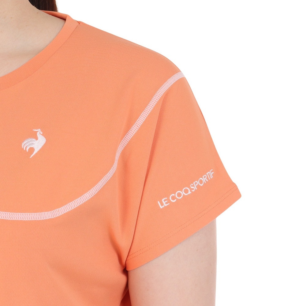 ルコックスポルティフ（lecoqsportif）（レディース）テニスウェア レディース サンスクリーンゲームシャツ QTWXJA07 OR 速乾