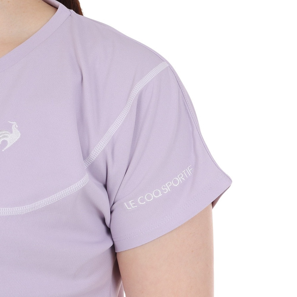 ルコックスポルティフ（lecoqsportif）（レディース）テニスウェア レディース サンスクリーンゲームシャツ QTWXJA07 PP 速乾