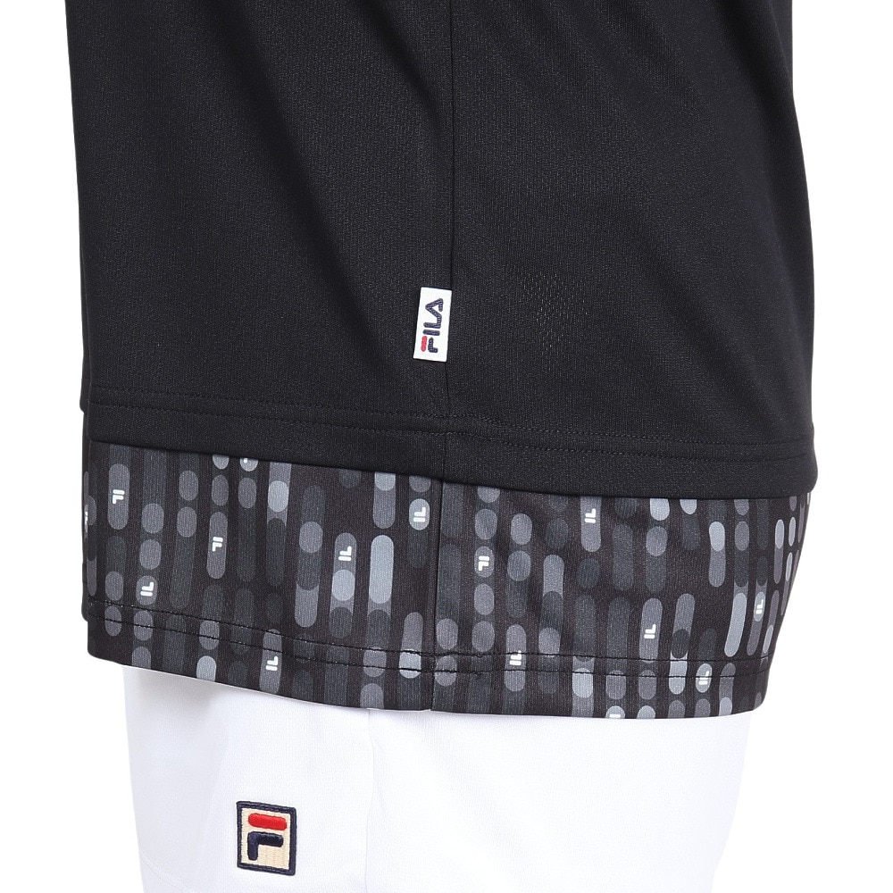 フィラ（FILA）（レディース）テニスウェア レディース 総柄 フェイク半袖Tシャツ FL6842-08 速乾