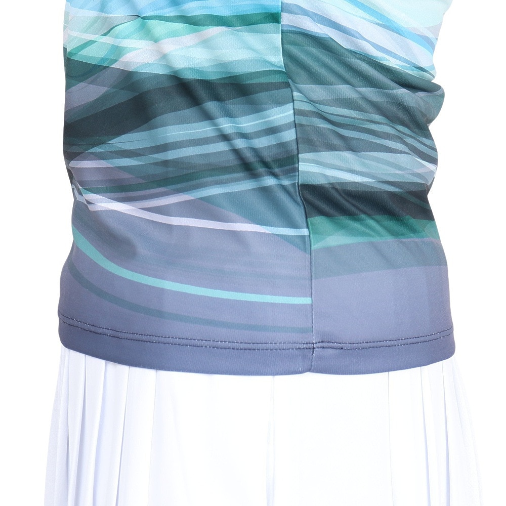 フィラ（FILA）（レディース）テニスウェア レディース 波間パネルプリント バックホールメッシュ クルーネックTシャツ VL2832-04 速乾