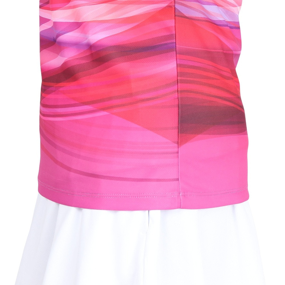 フィラ（FILA）（レディース）テニスウェア レディース 波間パネルプリント バックホールメッシュ クルーネックTシャツ VL2832-19 速乾