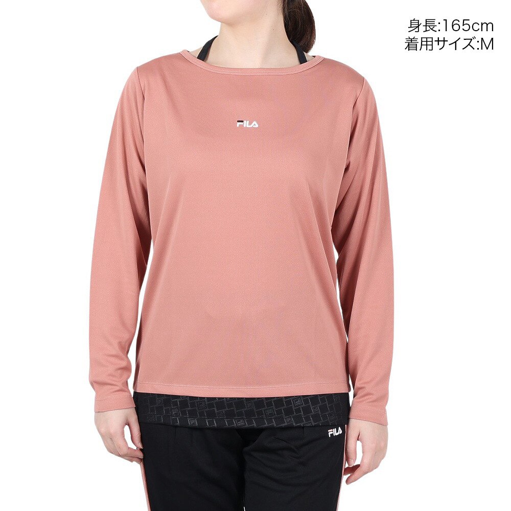 フィラ（FILA）（レディース）テニスウェア レディース 長袖エンボス フェイクTシャツ FL6748-19