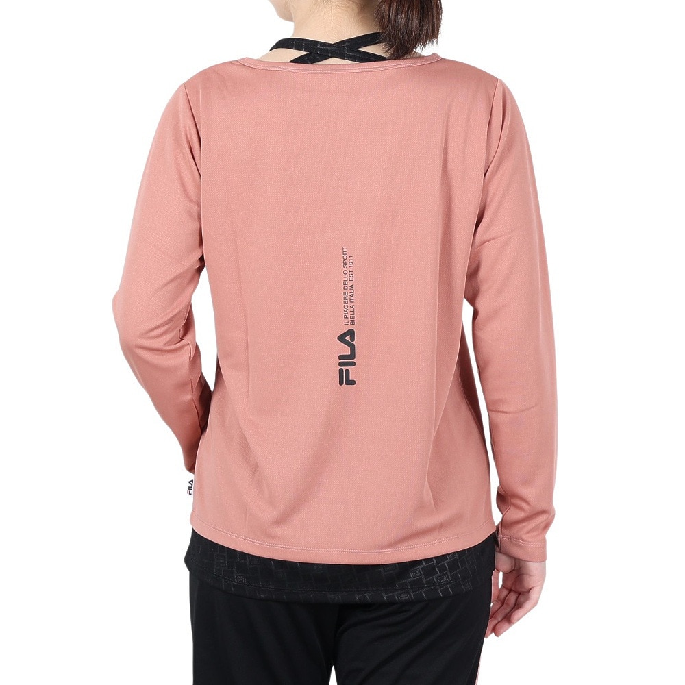 フィラ（FILA）（レディース）テニスウェア レディース 長袖エンボス フェイクTシャツ FL6748-19