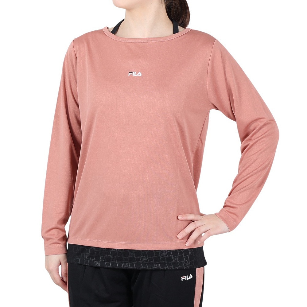 フィラ（FILA）（レディース）テニスウェア レディース 長袖エンボス フェイクTシャツ FL6748-19