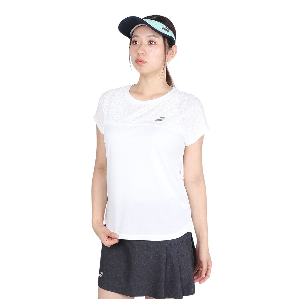 バボラ（BABOLAT）（レディース）テニスウェア PURE ショートスリーブシャツ 半袖 BWG4375-WH00