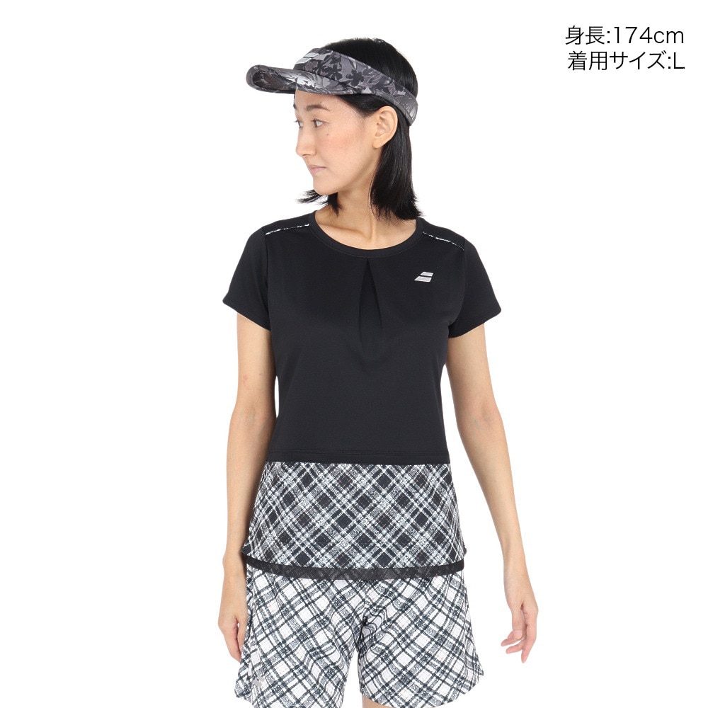 バボラ（BABOLAT）（レディース）テニスウェア レディース PURE 半袖Tシャツ ショートスリーブ BWG4378-BK00