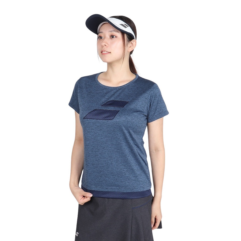 バボラ（BABOLAT）（レディース）テニスウェア PURE ショートスリーブシャツ 半袖 BWP4576-NV00