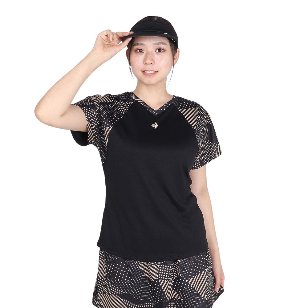 ルコックスポルティフ（lecoqsportif）（レディース）テニスウェア 2way ゲームシャツ LN4FHT20L BG00