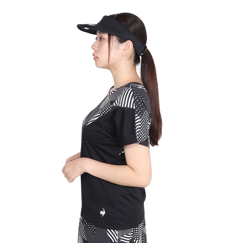 ルコックスポルティフ（lecoqsportif）（レディース）テニスウェア 2way ゲームシャツ LN4FHT20L BK00