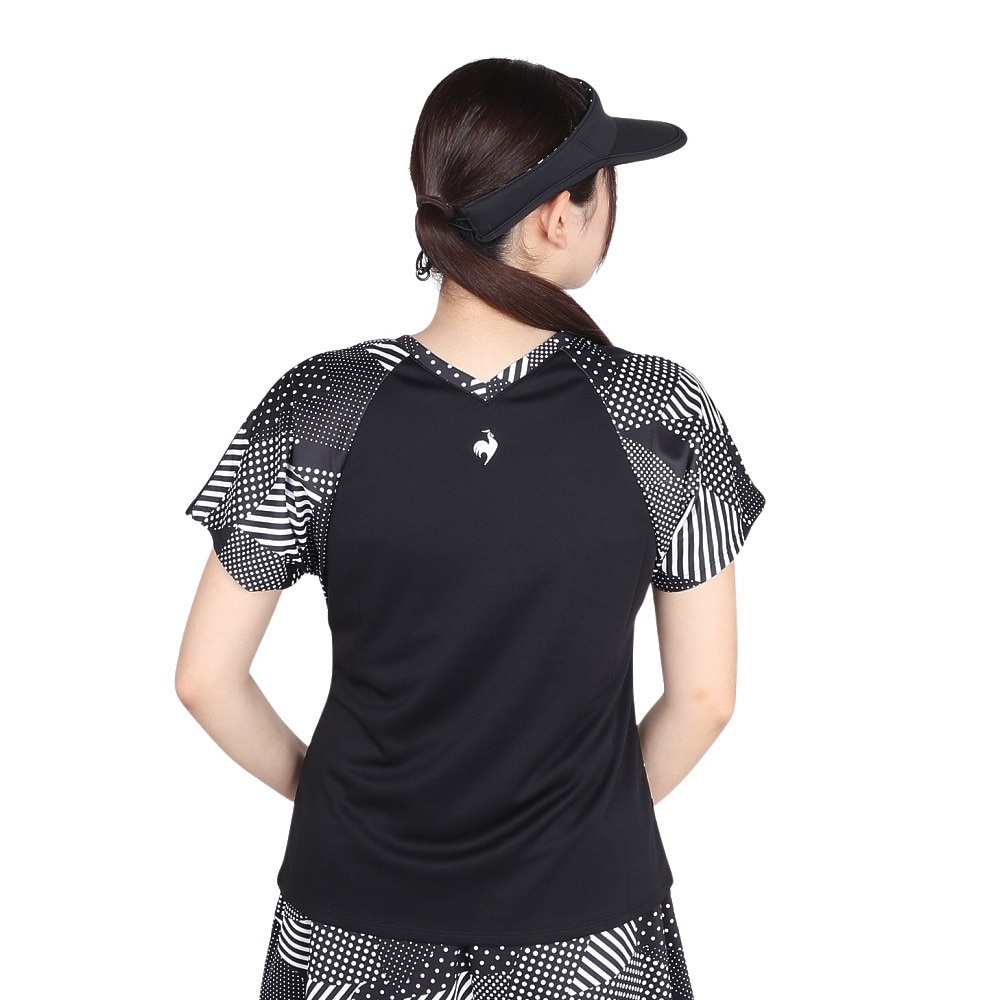 ルコックスポルティフ（lecoqsportif）（レディース）テニスウェア 2way ゲームシャツ LN4FHT20L BK00