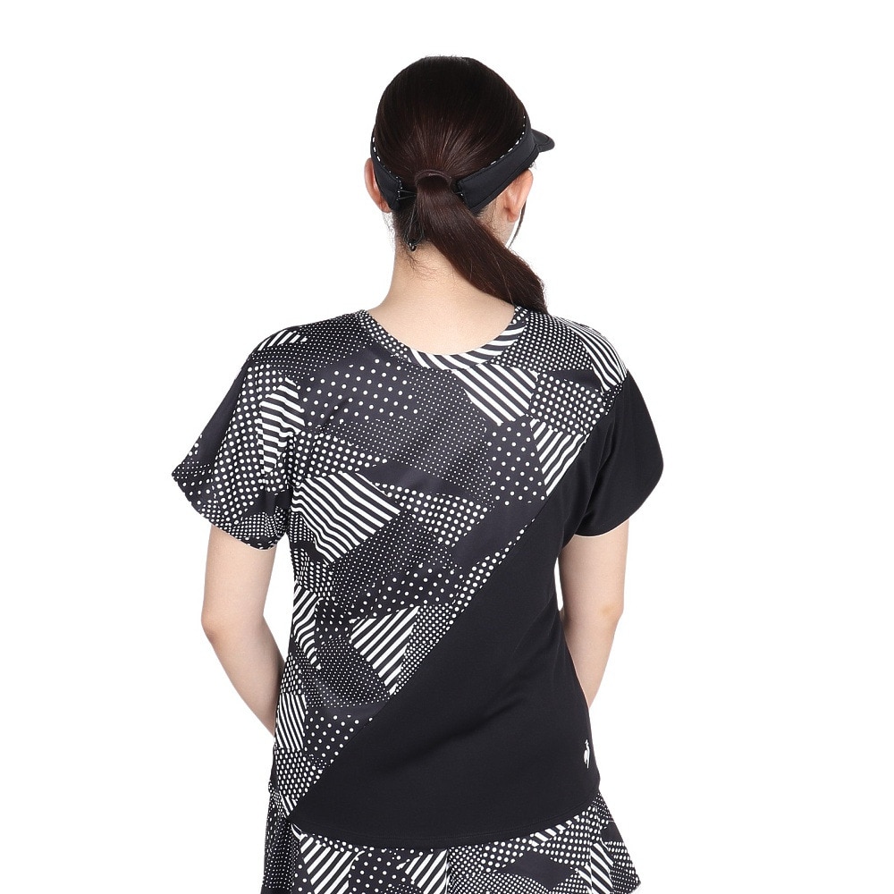 ルコックスポルティフ（lecoqsportif）（レディース）テニスウェア 2way ゲームシャツ LN4FHT20L BK00