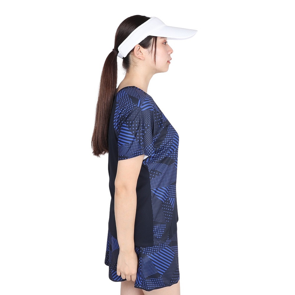 ルコックスポルティフ（lecoqsportif）（レディース）テニスウェア 2way ゲームシャツ LN4FHT20L NV00