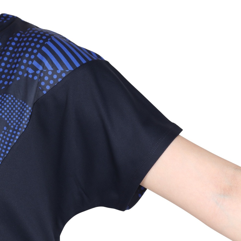 ルコックスポルティフ（lecoqsportif）（レディース）テニスウェア 2way ゲームシャツ LN4FHT20L NV00