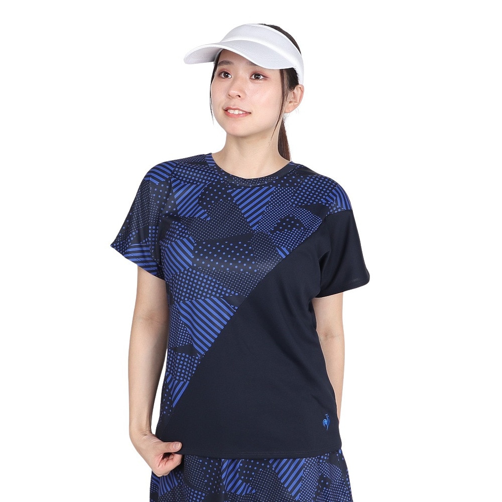 ルコックスポルティフ（lecoqsportif）（レディース）テニスウェア 2way ゲームシャツ LN4FHT20L NV00