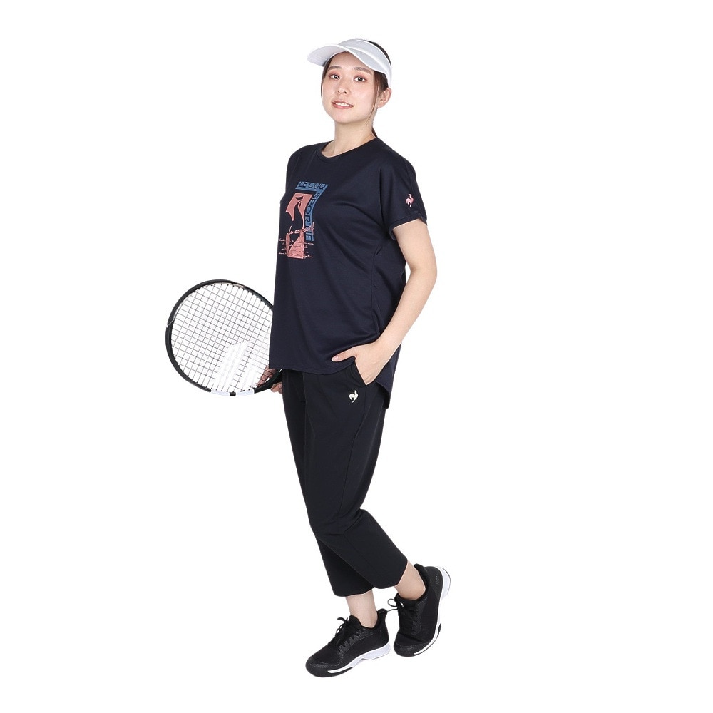 ルコックスポルティフ（lecoqsportif）（レディース）テニスウェア レディース プラクティス 半袖Tシャツ LN4FHT51L NV00