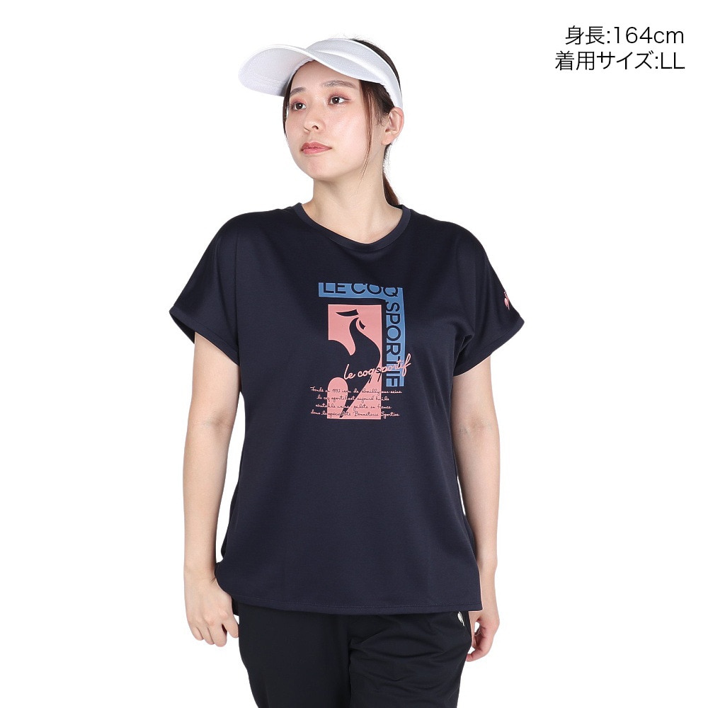 ルコックスポルティフ（lecoqsportif）（レディース）テニスウェア レディース プラクティス 半袖Tシャツ LN4FHT51L NV00