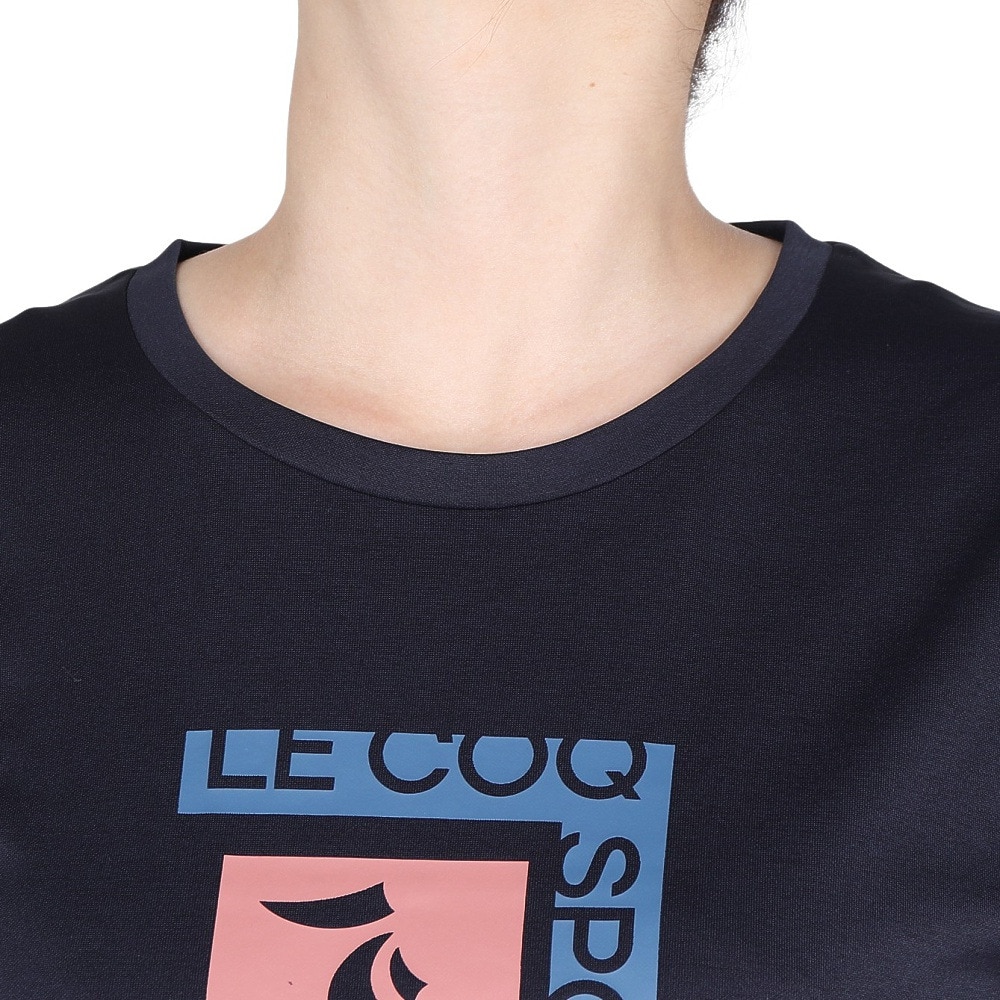 ルコックスポルティフ（lecoqsportif）（レディース）テニスウェア レディース プラクティス 半袖Tシャツ LN4FHT51L NV00
