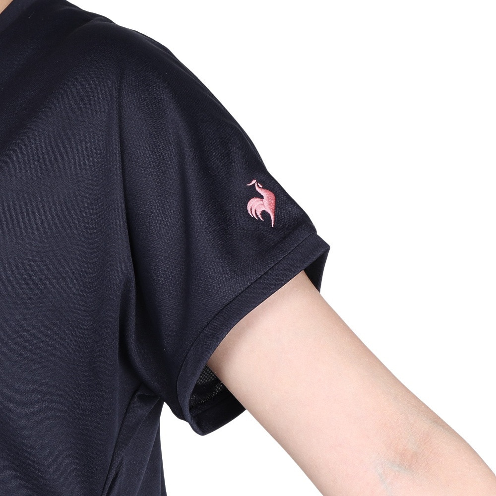 ルコックスポルティフ（lecoqsportif）（レディース）テニスウェア レディース プラクティス 半袖Tシャツ LN4FHT51L NV00