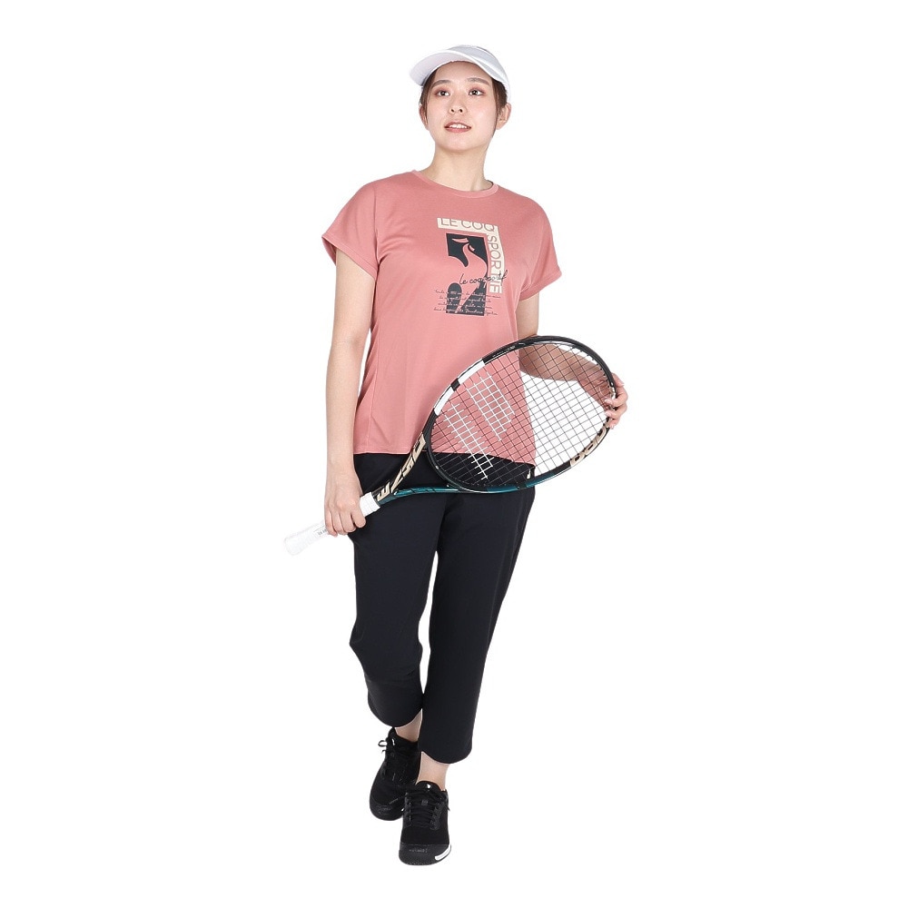 ルコックスポルティフ（lecoqsportif）（レディース）テニスウェア レディース プラクティス 半袖Tシャツ LN4FHT51L PK00