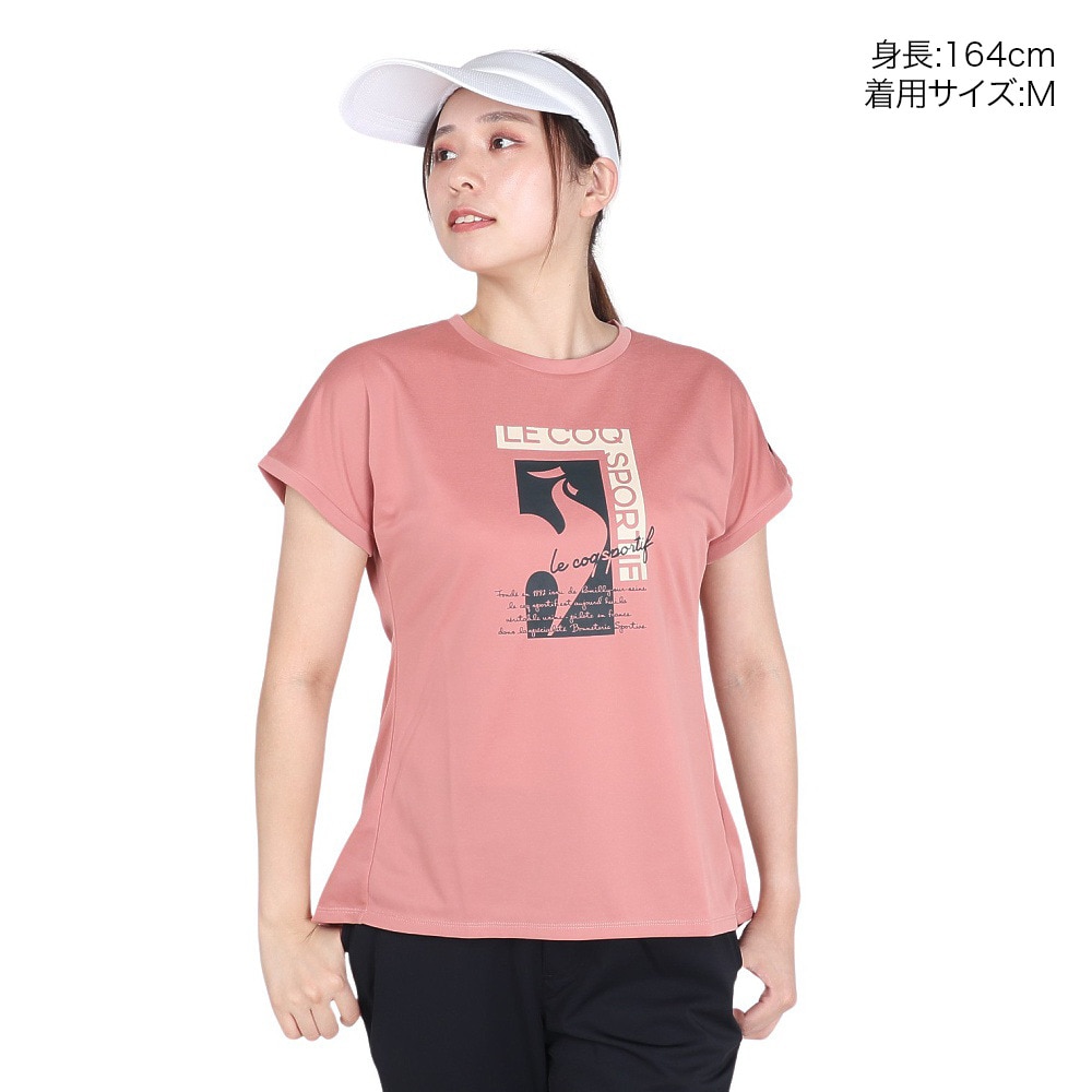 ルコックスポルティフ（lecoqsportif）（レディース）テニスウェア レディース プラクティス 半袖Tシャツ LN4FHT51L PK00