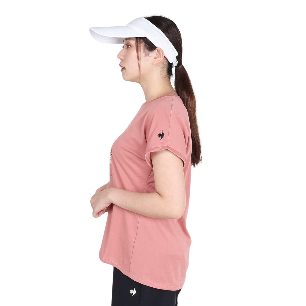 ルコックスポルティフ（lecoqsportif）（レディース）テニスウェア レディース プラクティス 半袖Tシャツ LN4FHT51L PK00