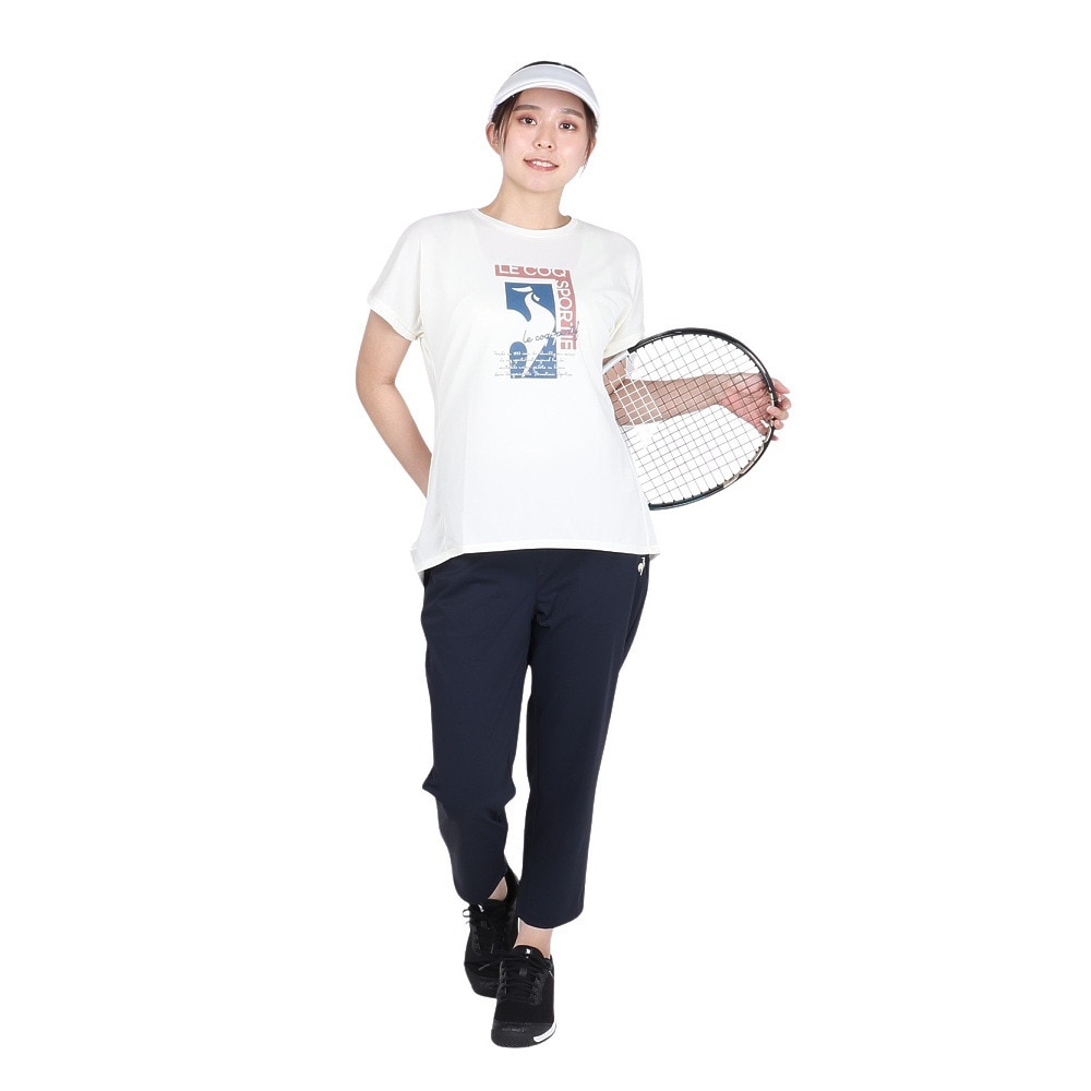 ルコックスポルティフ（lecoqsportif）（レディース）テニスウェア レディース プラクティス 半袖Tシャツ LN4FHT51L WH01