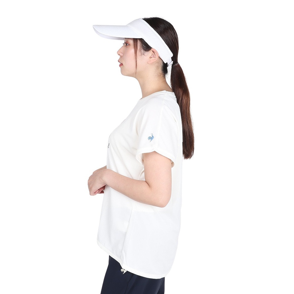 ルコックスポルティフ（lecoqsportif）（レディース）テニスウェア レディース プラクティス 半袖Tシャツ LN4FHT51L WH01