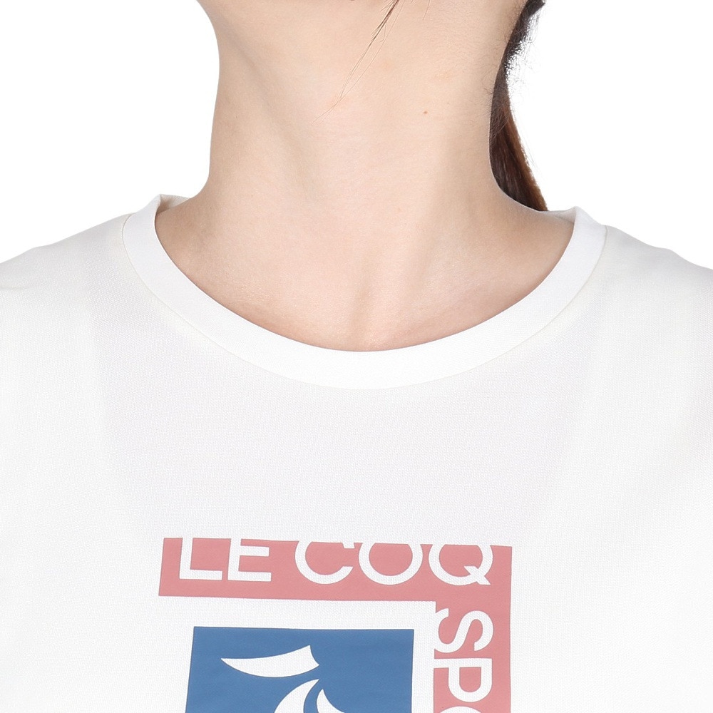 ルコックスポルティフ（lecoqsportif）（レディース）テニスウェア レディース プラクティス 半袖Tシャツ LN4FHT51L WH01