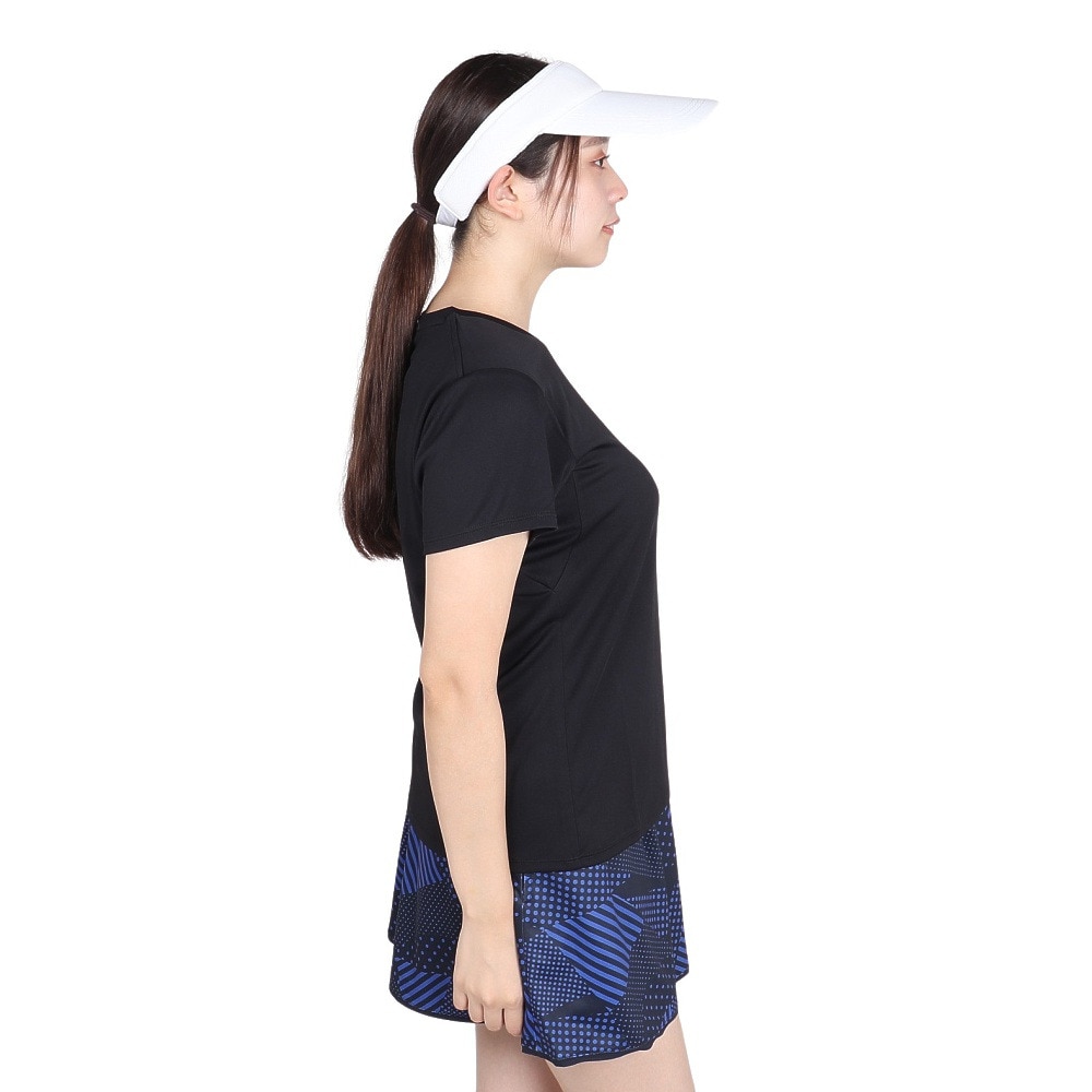 ルコックスポルティフ（lecoqsportif）（レディース）テニスウェア 半袖 プラクティスシャツ LN4FHT52L BK00