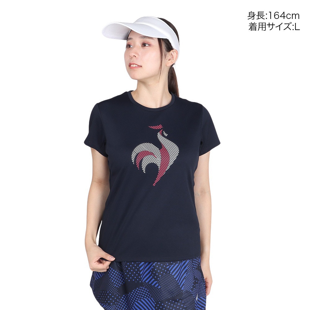 ルコックスポルティフ（lecoqsportif）（レディース）テニスウェア プラクティスシャツ LN4FHT52L NV00