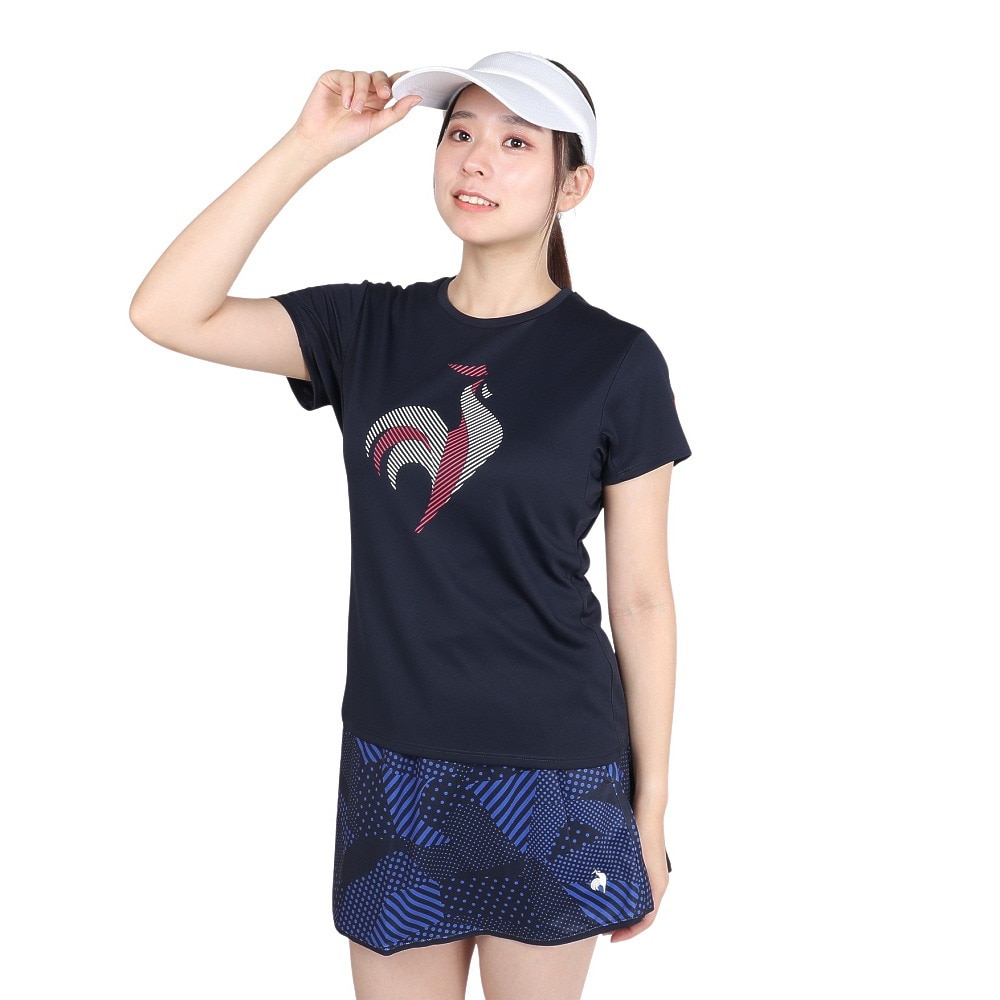 ルコックスポルティフ（lecoqsportif）（レディース）テニスウェア プラクティスシャツ LN4FHT52L NV00