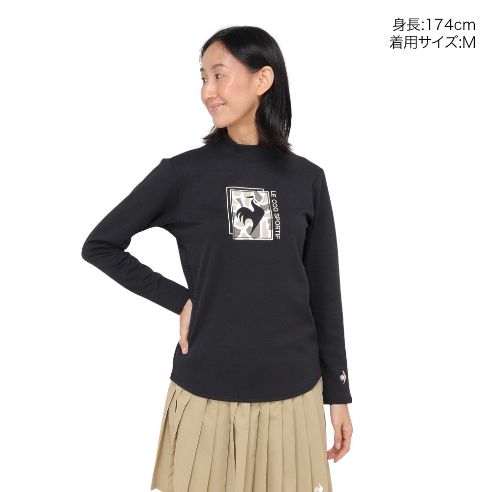 ルコックスポルティフ（lecoqsportif）（レディース）テニスウェア モックネック 長袖シャツ ロングスリーブ LN4FLT11L BK00