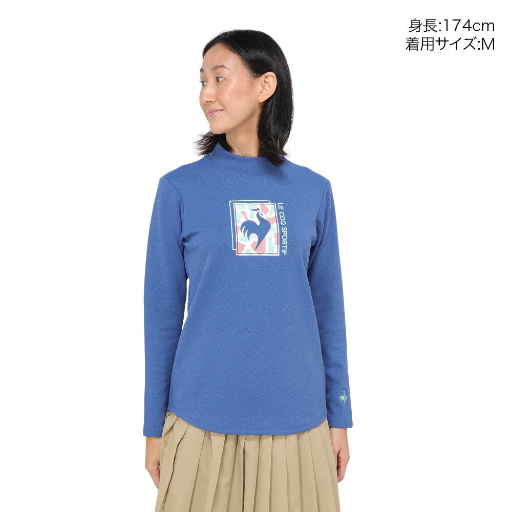 ルコックスポルティフ（lecoqsportif）（レディース）テニスウェア モックネック 長袖シャツ ロングスリーブ LN4FLT11L BL00