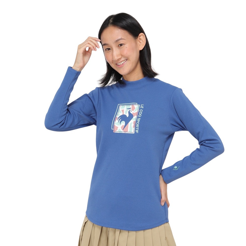 ルコックスポルティフ（lecoqsportif）（レディース）テニスウェア モックネック 長袖シャツ ロングスリーブ LN4FLT11L BL00